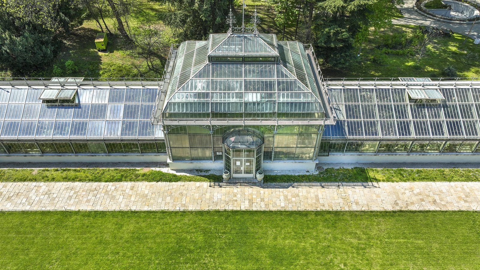 Glasshouse interior with mixed plant collection